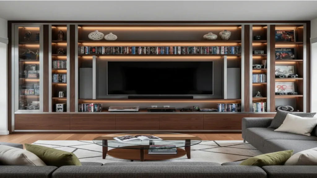 Stylish modern living room entertainment center