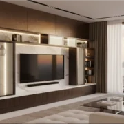 Elegant living room with city view